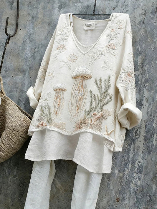 Women's Marine Animal Print Casual Top