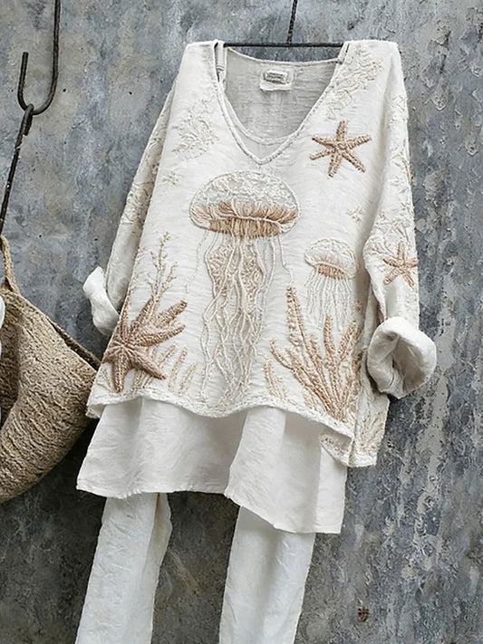 Women's Marine Animal Print Casual Top
