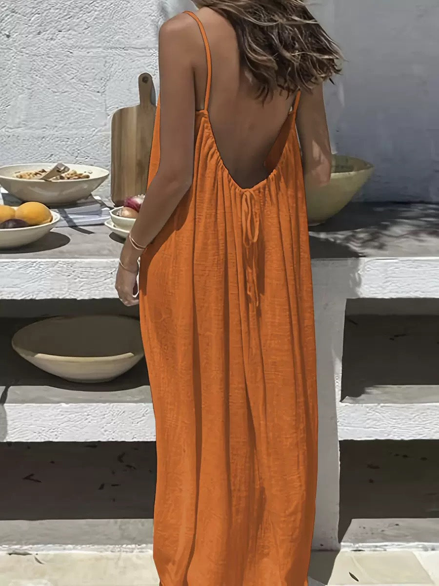Women's Strappy Backless Long Dress