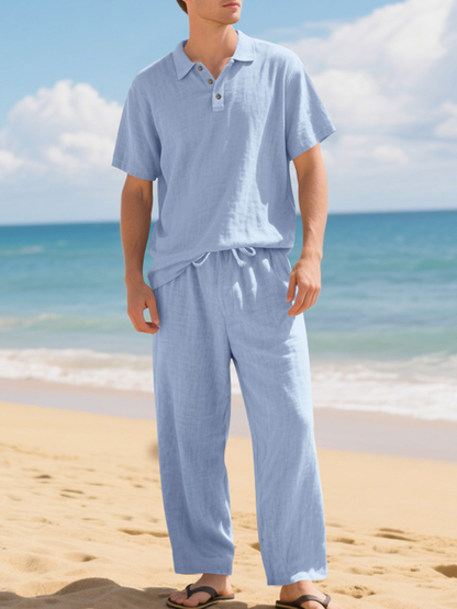 Men's Loose Breathable Casual Cotton And Linen Suit