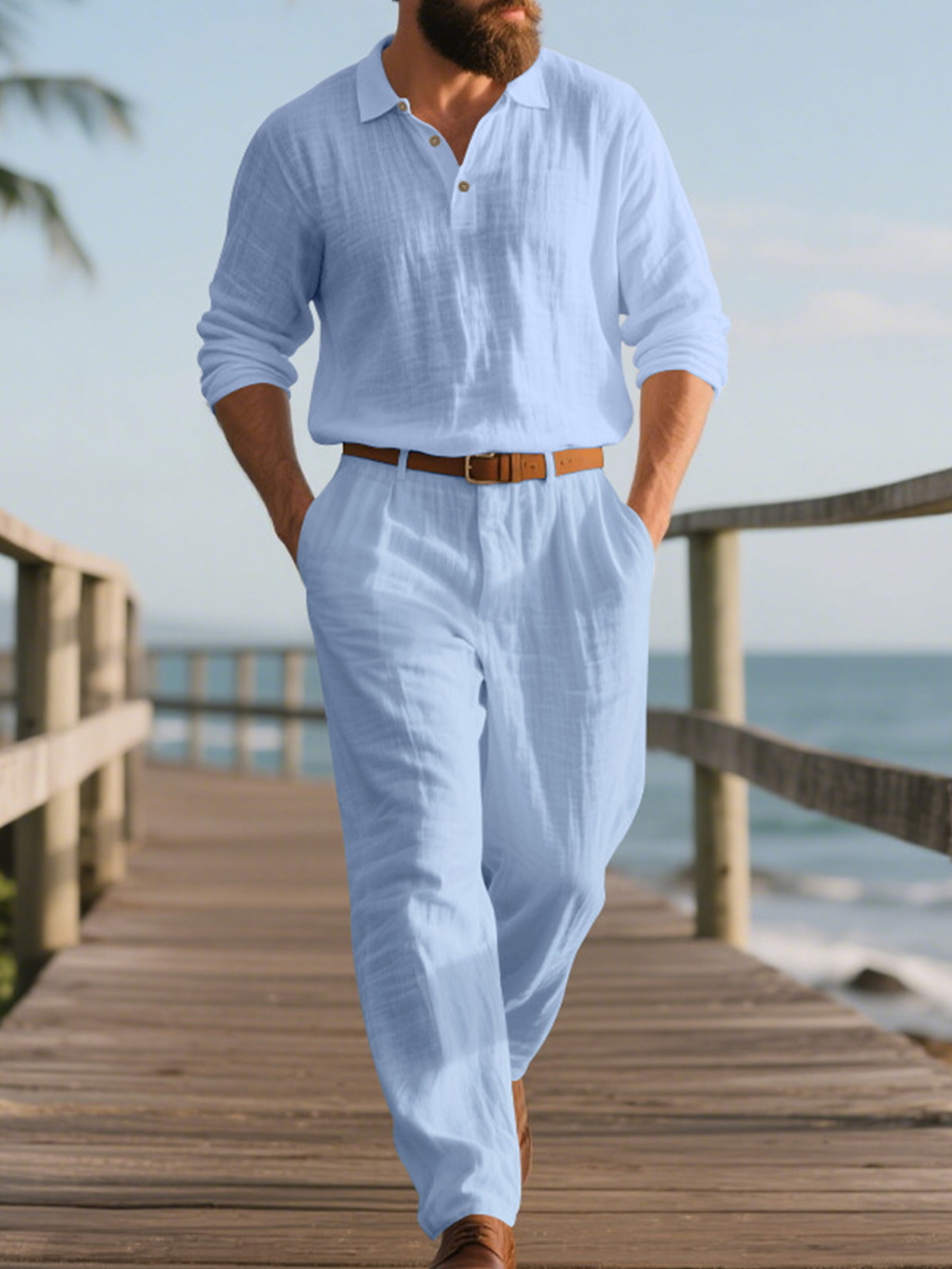 Men's Casual Linen Suit