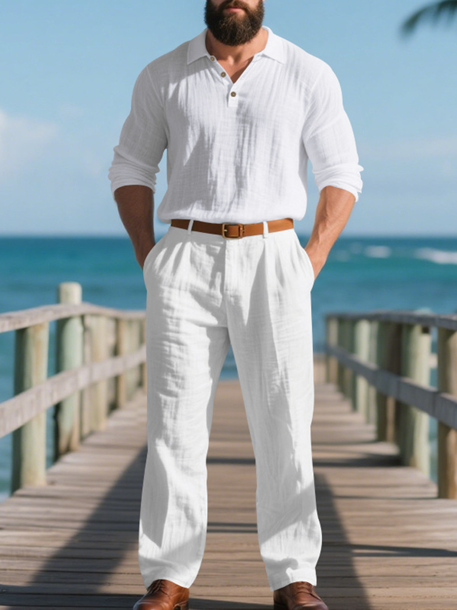 Men's Casual Linen Suit