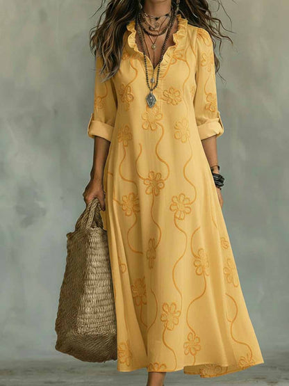 Women's Fashion Floral Print Casual Loose Dress