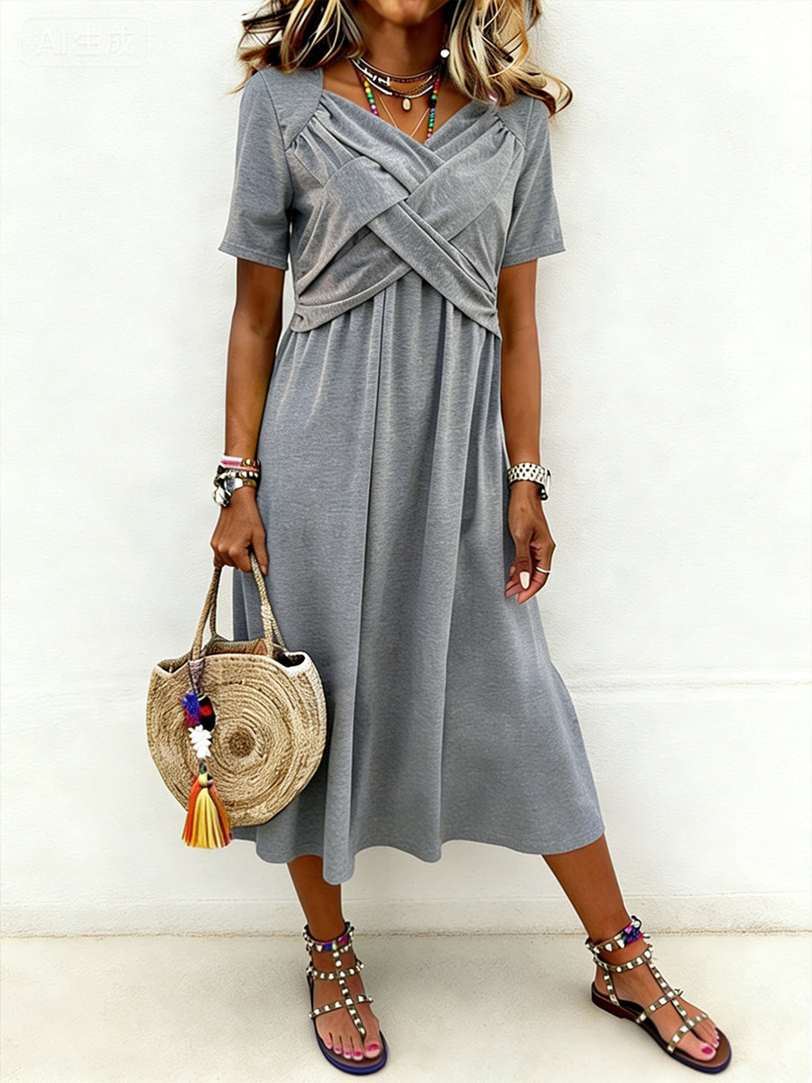 Women's Cross-Design Casual Elegant Dress