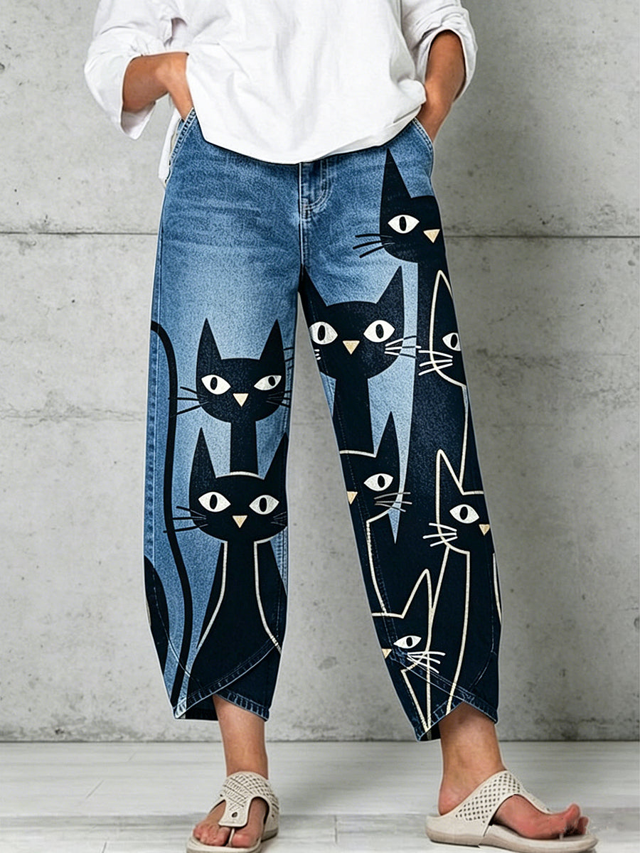 Women's Animal Art Print Trousers