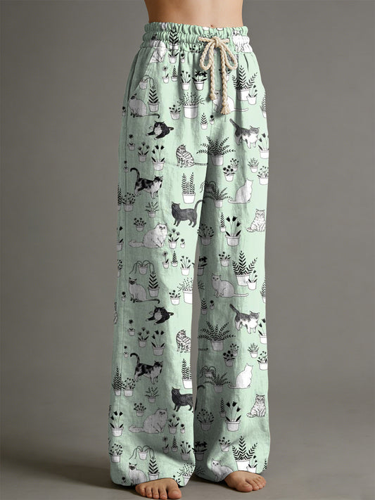Women's Animal Art Print Trousers