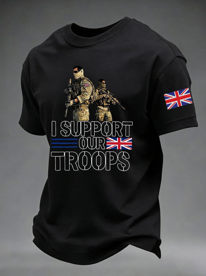 Men's I Support Our Troops Printed T-shirt