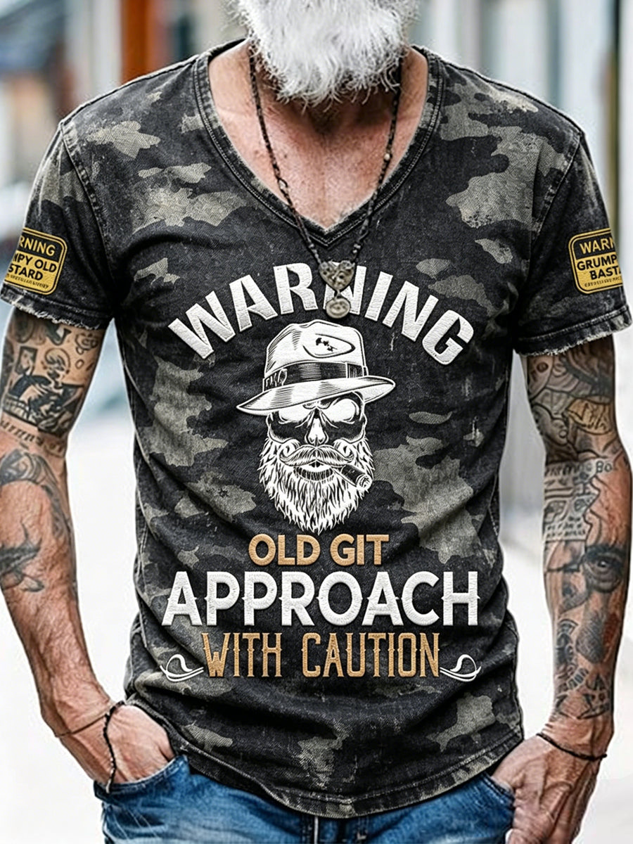 Old Fuckers Club Printed Vintage Fashion Loose Short Sleeve T-Shirt