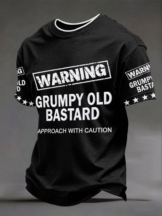 Men's 'warning grumpy old bastard approach with caution' T-shirts