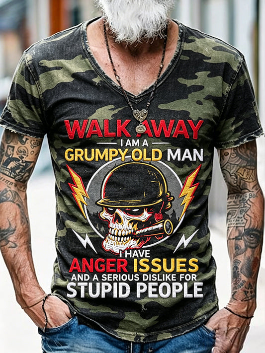 Old Fuckers Club Printed Vintage Fashion Loose Short Sleeve T-Shirt