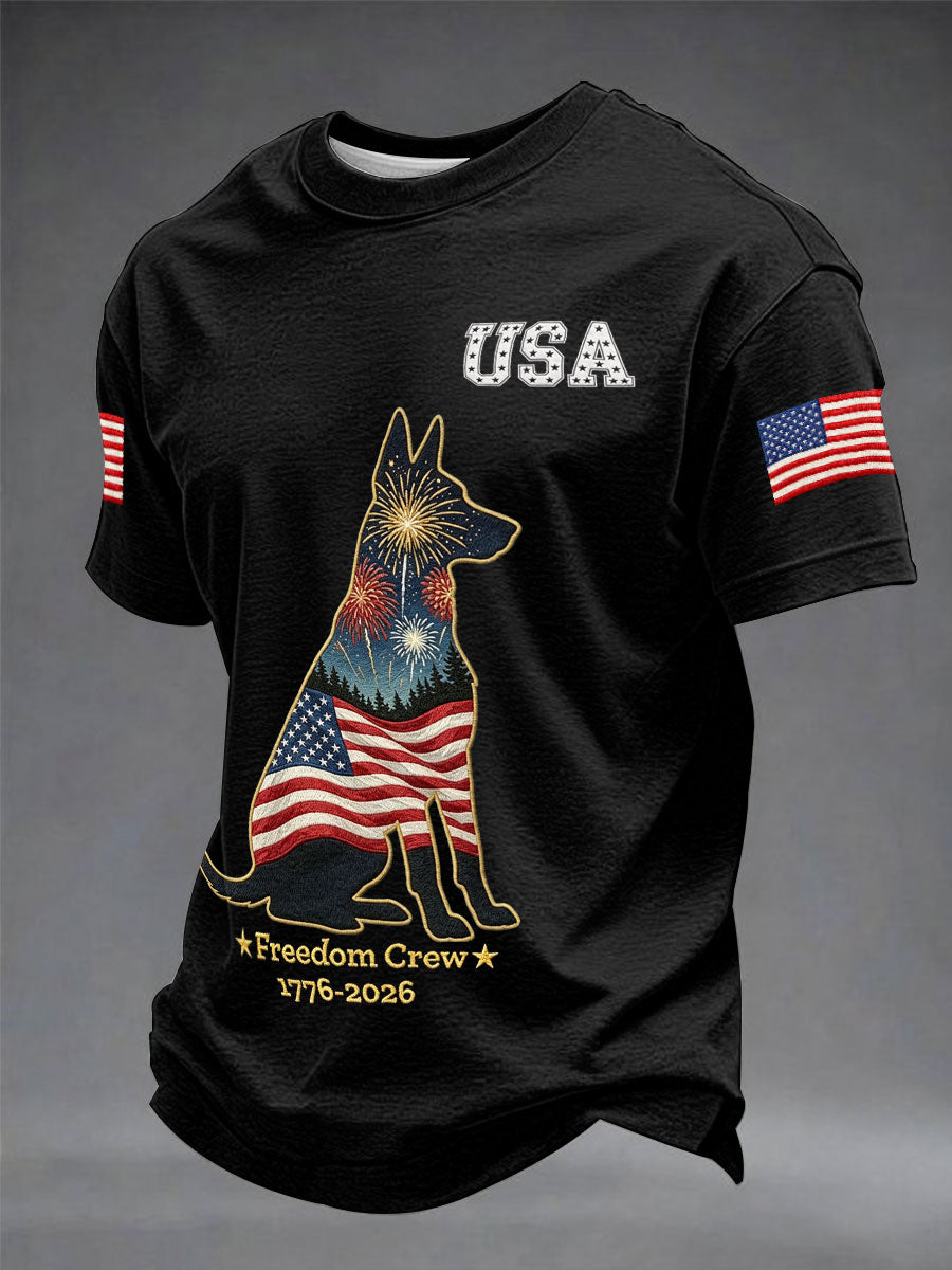 Men's German Shepherd USA 1776-2026 short sleeves t-shirt