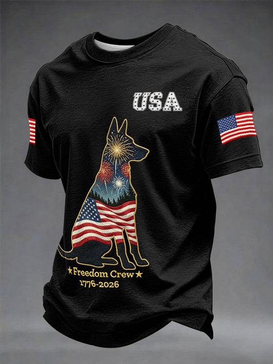 Men's German Shepherd USA 1776-2026 short sleeves t-shirt