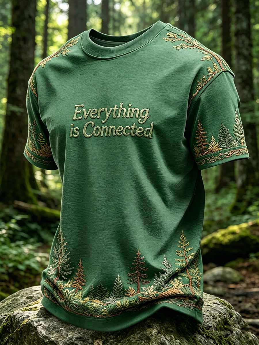 Men's 'everything Is Connected' Printed Casual T-Shirt