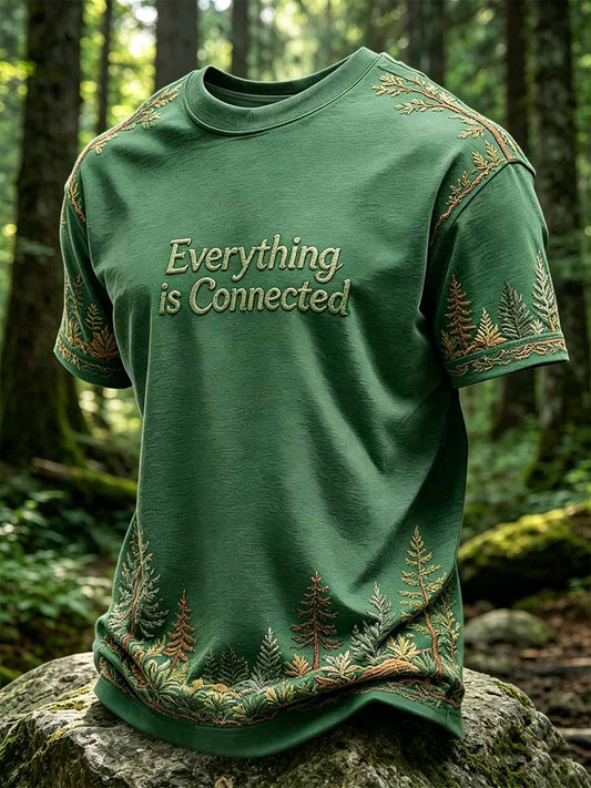 Men's 'everything Is Connected' Printed Casual T-Shirt