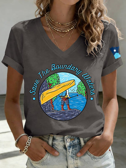 Women's Save The Boundary Waters Print T-shirt