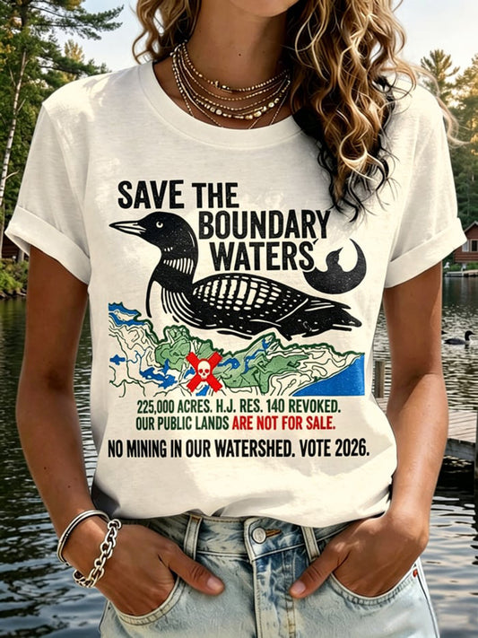 Women's Save The Boundary Waters Print T-shirt