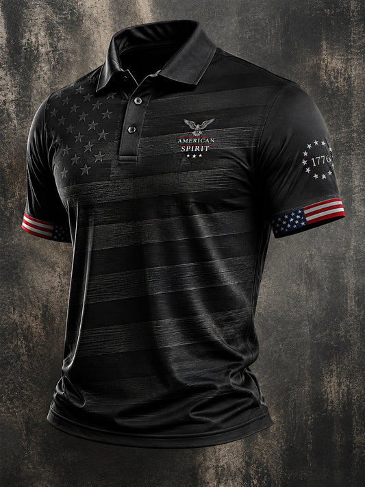 Men's Independence Day American Spirit Print Casual Patriotic Polo