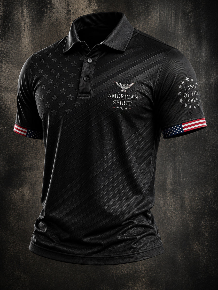 Men's Independence Day American Spirit Print Casual Patriotic Polo