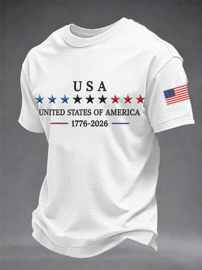Men's Independence Day Graphic Casual Patriotic Tee