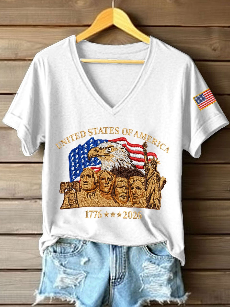 Women's USA V-Neck T-Shirt