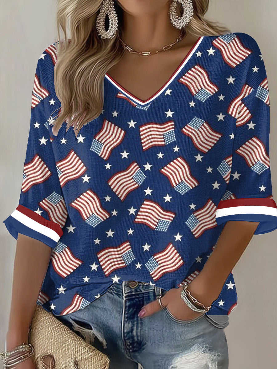 Women's America Print Casual T-shirt