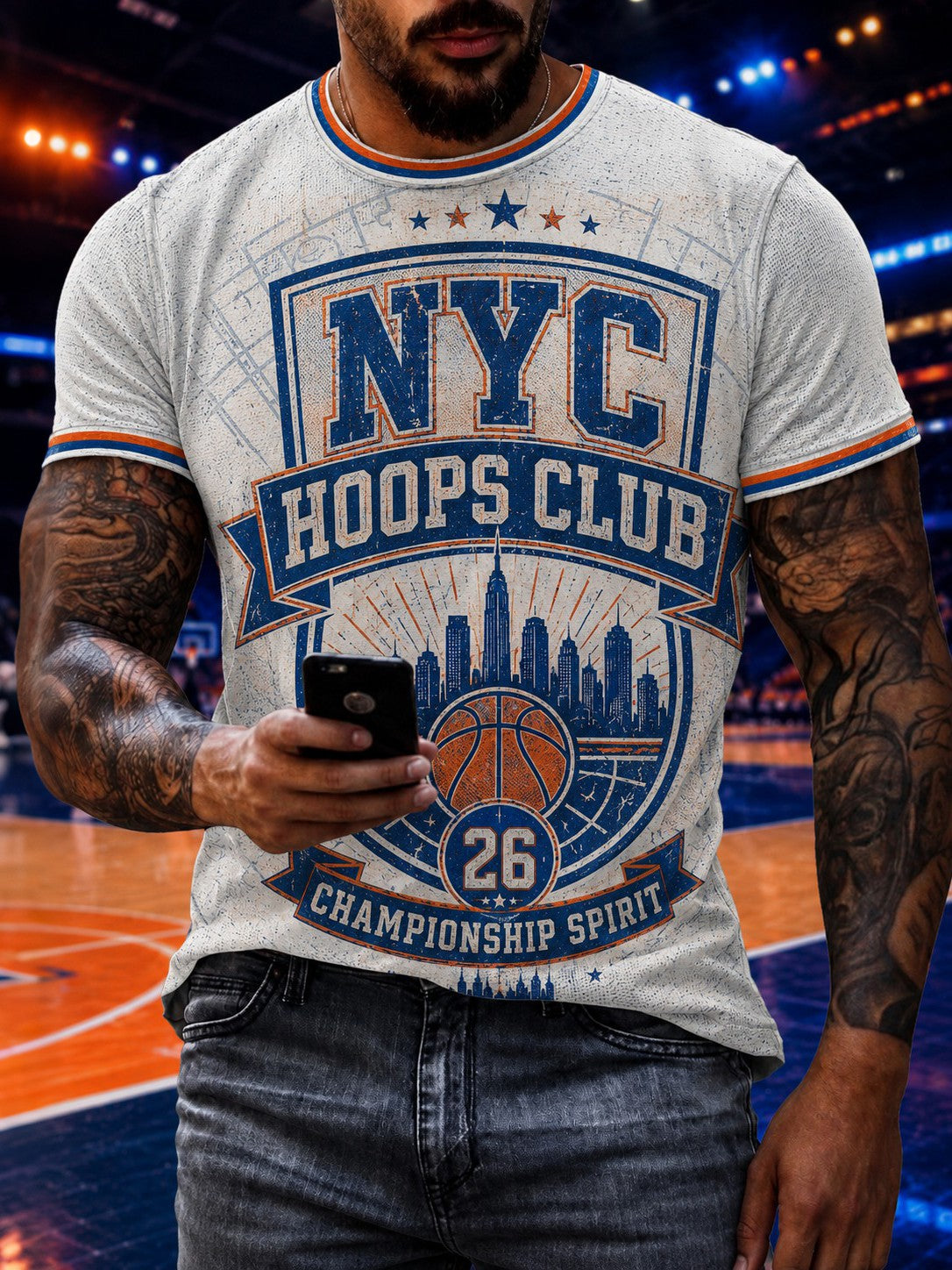 Men's New York Basketball Printed T-shirt