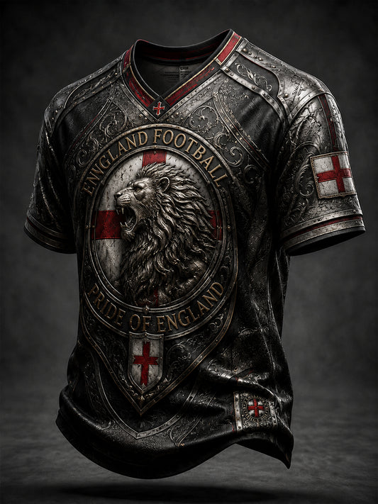 Retro England Football Fan Art Print Casual Jersey