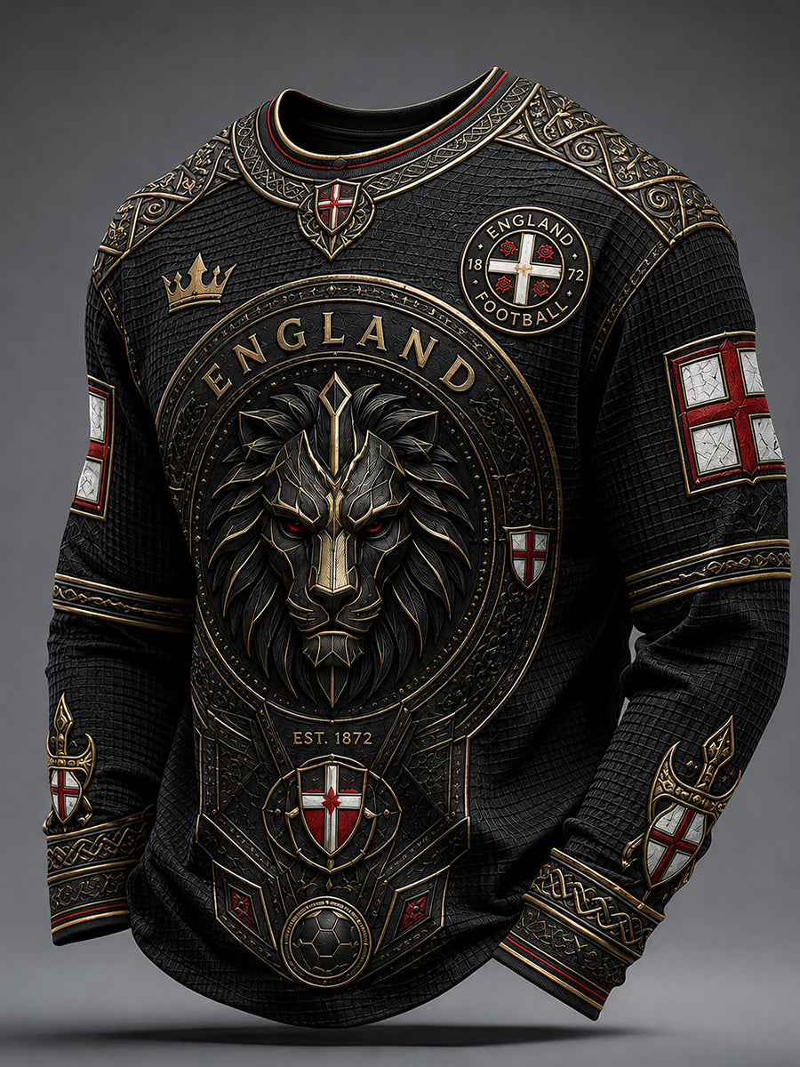 Retro England Football Fan Art Print Casual Jersey