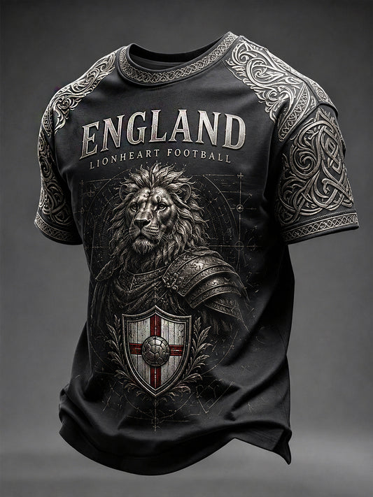 Retro England football fan art print casual jersey